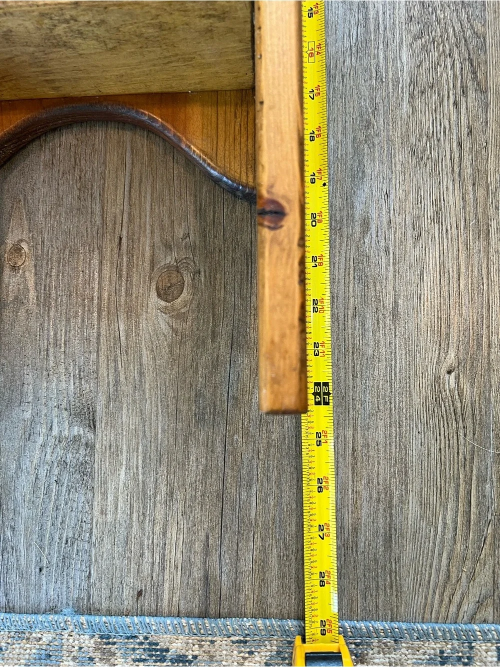 Rustic Heart Wooden Wall Shelf - Brown sleigh 24.5 inches long
